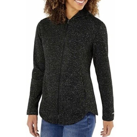 Eddie Bauer Radiator Fleece 2.0 Women's Full Zip Jacket Black Heather Small New - Picture 1 of 13